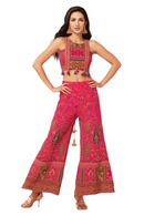 Indo Western co-ord set in bold, vibrant Pink with Gujrathi/Rajasthani influences