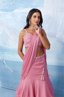 Pink Two-piece Indian or Indo-Western Lehenga Chli
