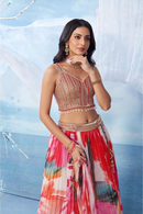 Lehenga Skirt Top Organza