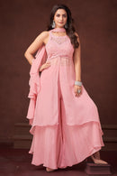 Indo Western Ready to wear Palazo Set Tissue Fabric