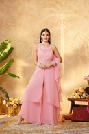 Indo Western Ready to wear Palazo Set Tissue Fabric