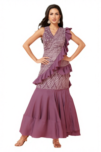 Draped Sarees Skirt Chinon Imported