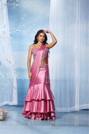 Pink Two-piece Indian or Indo-Western Lehenga Chli